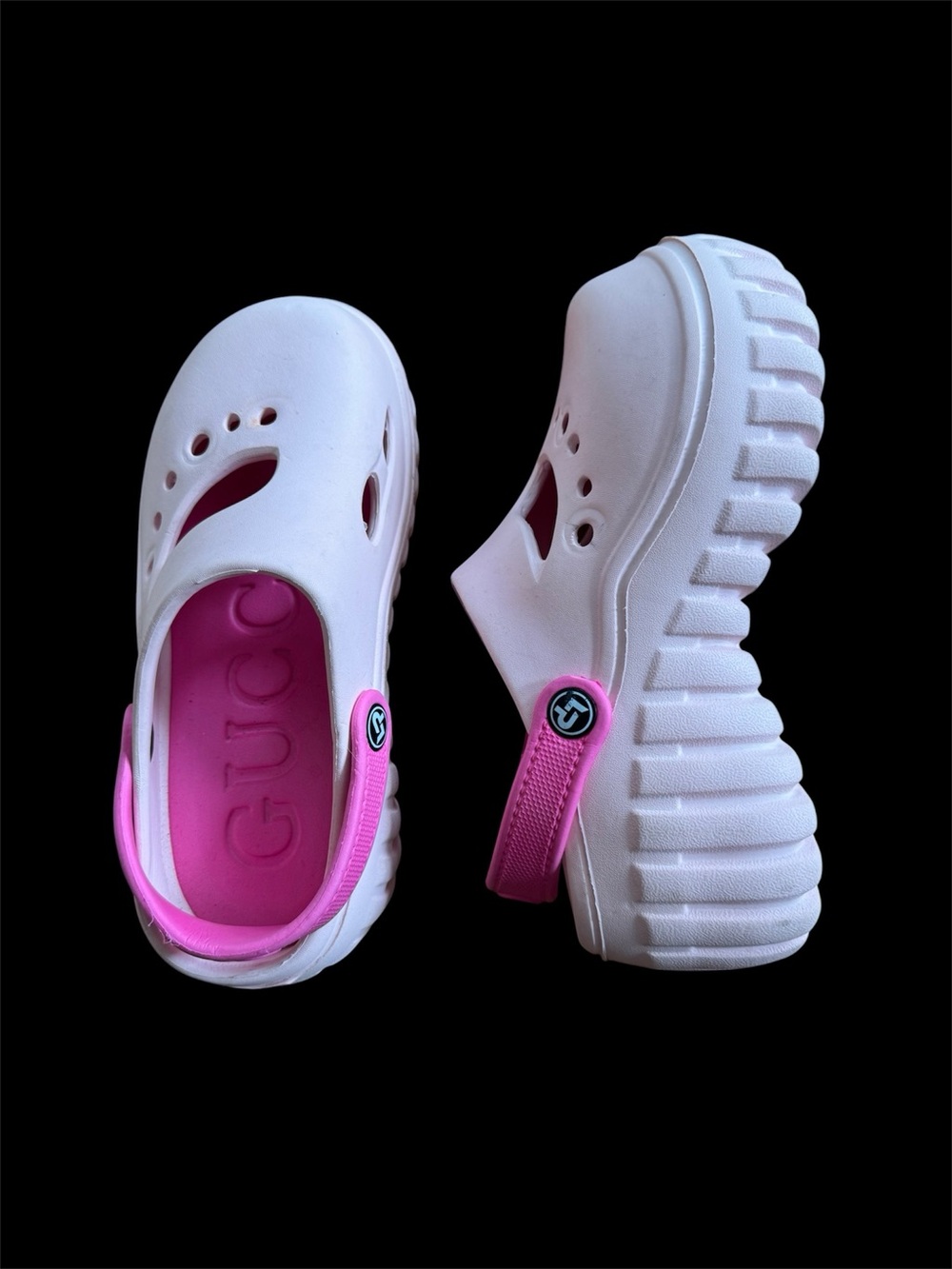 Gucci women's White and Pink Clog Sandals brand new size 39